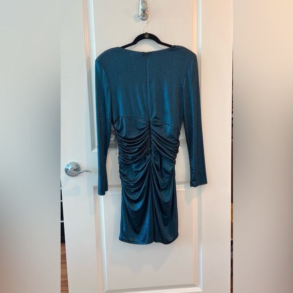 Vince Camuto Shimmering Teal Long Sleeve Dress - Picture 11 of 16